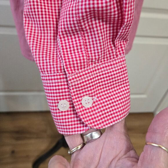 MiLi Designs Women's Red/White Button Up Blouse/Top Embellished Christmas Size M - Picture 8 of 10